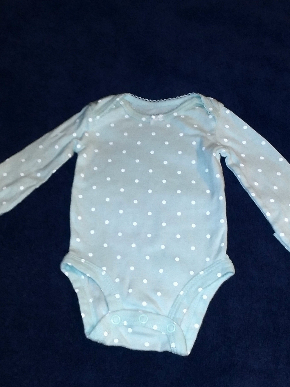 Baby Long-Sleeve Polka Dot One-Piece - Mint Green